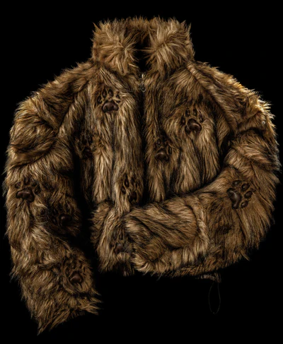 PAW FAUX FUR BOMBER JACKET