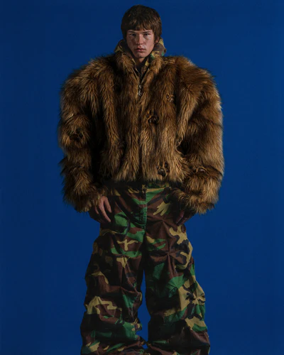 PAW FAUX FUR BOMBER JACKET